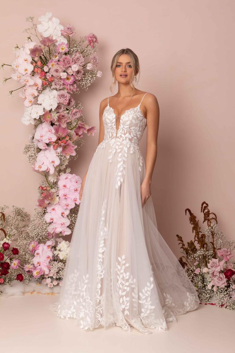 vestido de noiva alça larga