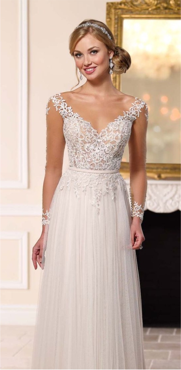 vestido de noiva alça larga para casamento civil