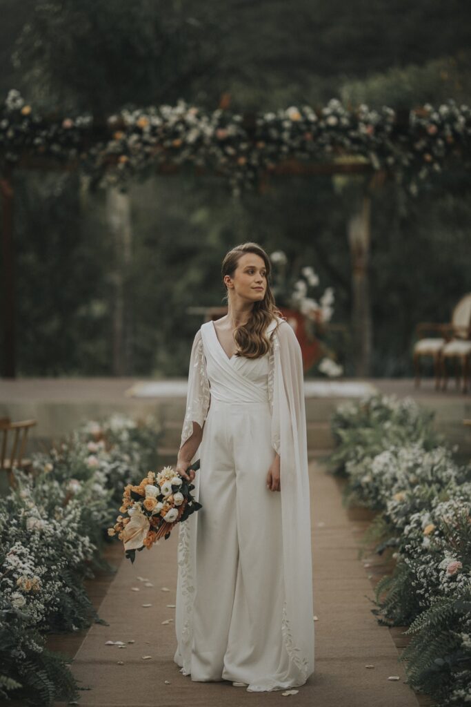 Vestido de noiva em zibeline