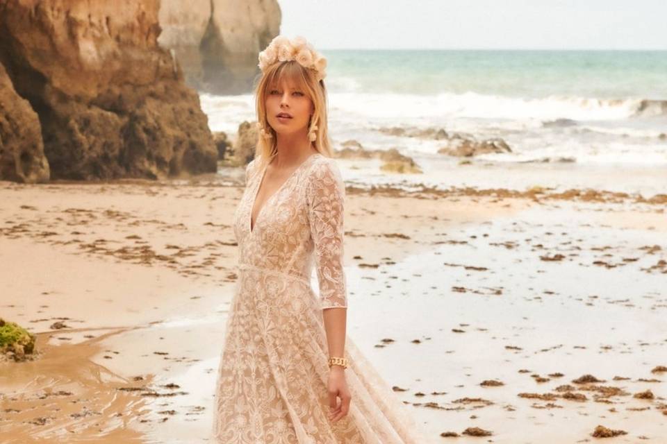 vestido de noiva boho chic praia