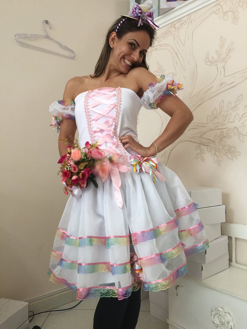 Vestido noiva festa junina adulto