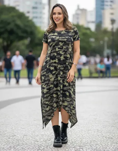 vestido de noiva com estampa militar