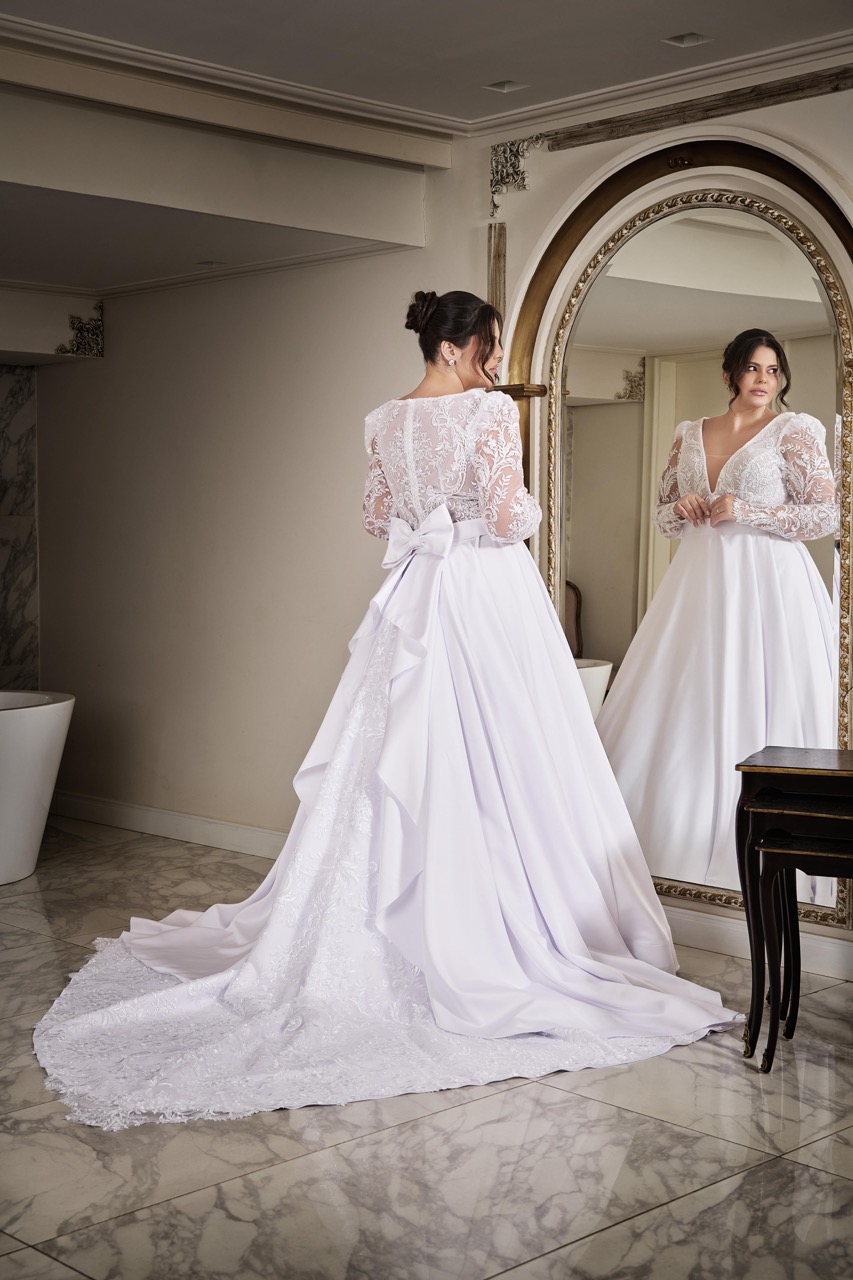 vestido de noiva cauda capela aluguel