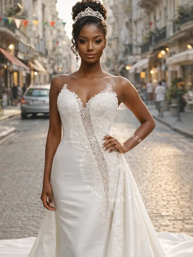 vestido de noiva cauda removível