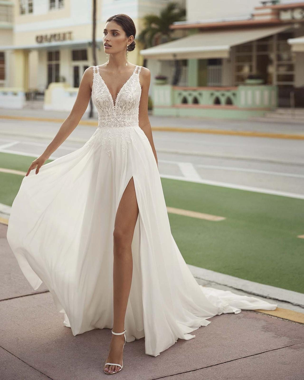 vestido de noiva cetim bucol corte princesa