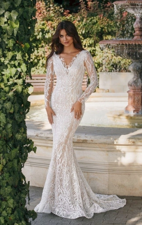vestido de noiva com bordado de pedraria