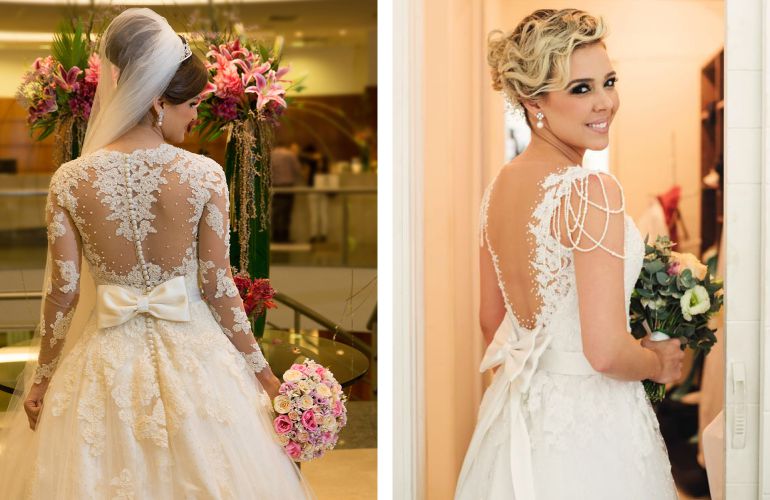 vestido de noiva com bordado em renda
