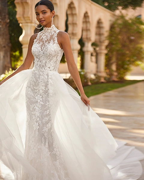 vestido de noiva com decote halter