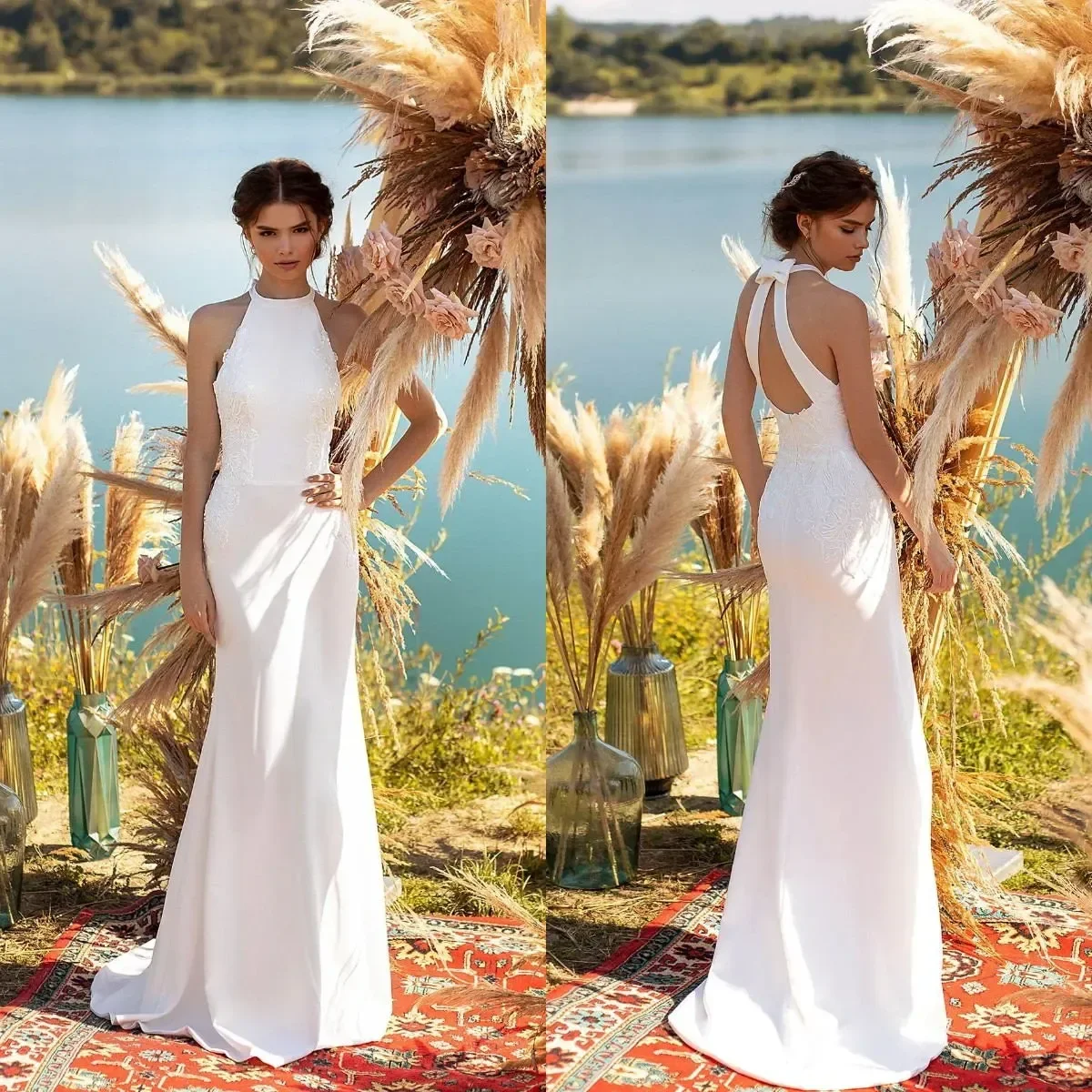 vestido de noiva com decote halter