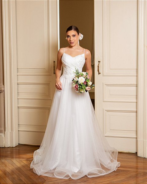 vestido de noiva com drapreado