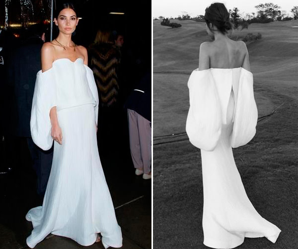 vestido de noiva com mangas bufantes de cetim