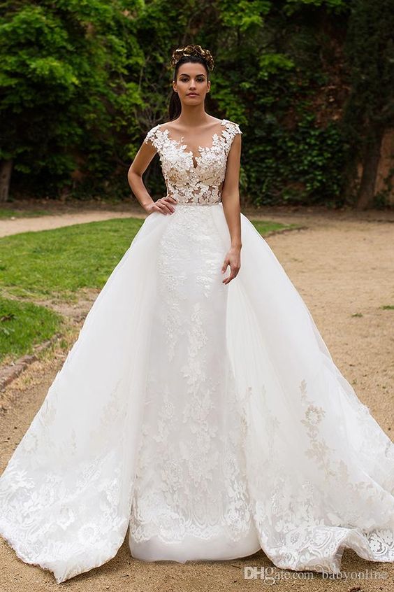 vestido de noiva sereia com saia removível