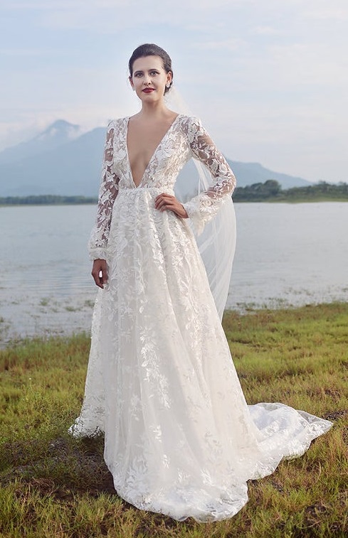 vestido de noiva com tule point d'esprit