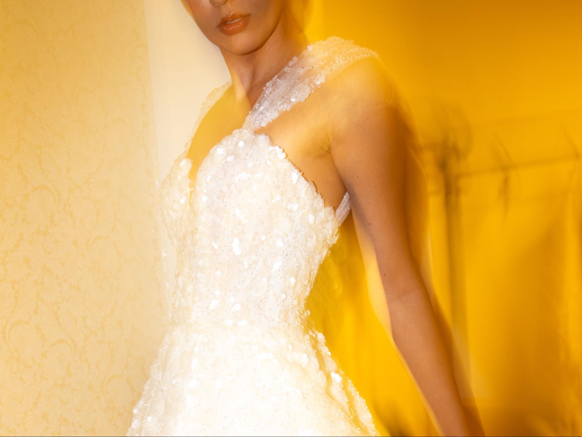 vestido de noiva com tule point d'esprit