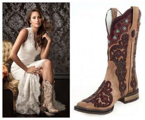 vestido de noiva country bota