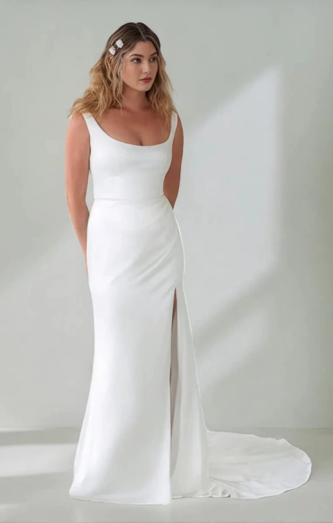 vestido de noiva crepe alfaiataria