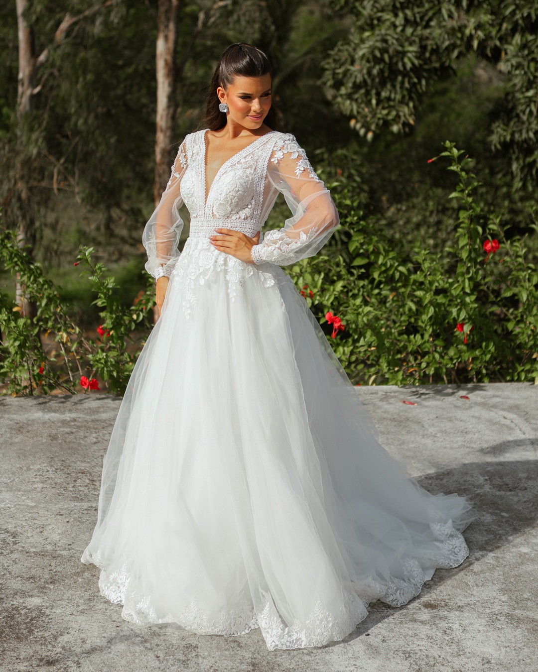 ideias de vestidos de noiva de tule para casamento no campo