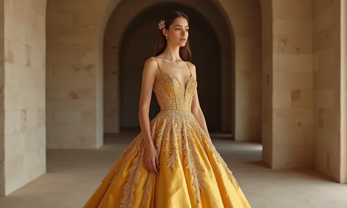 vestido de noiva dourado champanhe ou dourado escuro