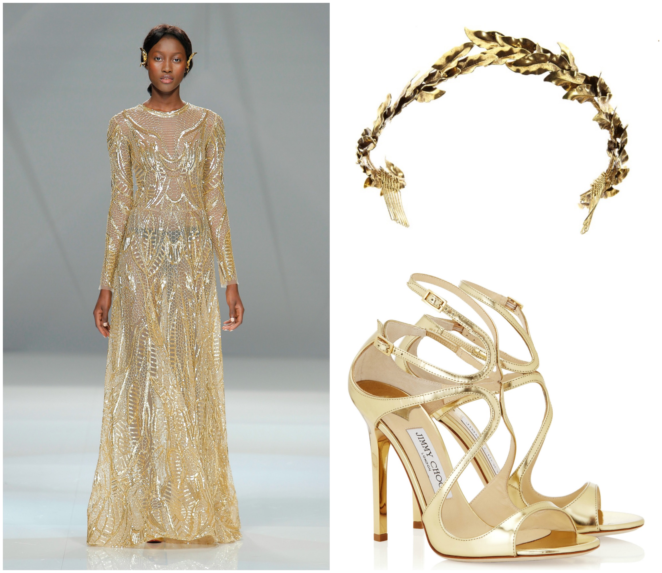 vestido de noiva dourado luxo