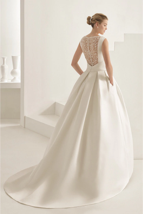 vestido de noiva gola canoa zibeline