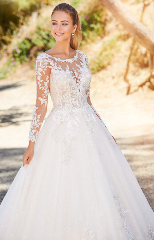 vestido de noiva gola canoa cetim