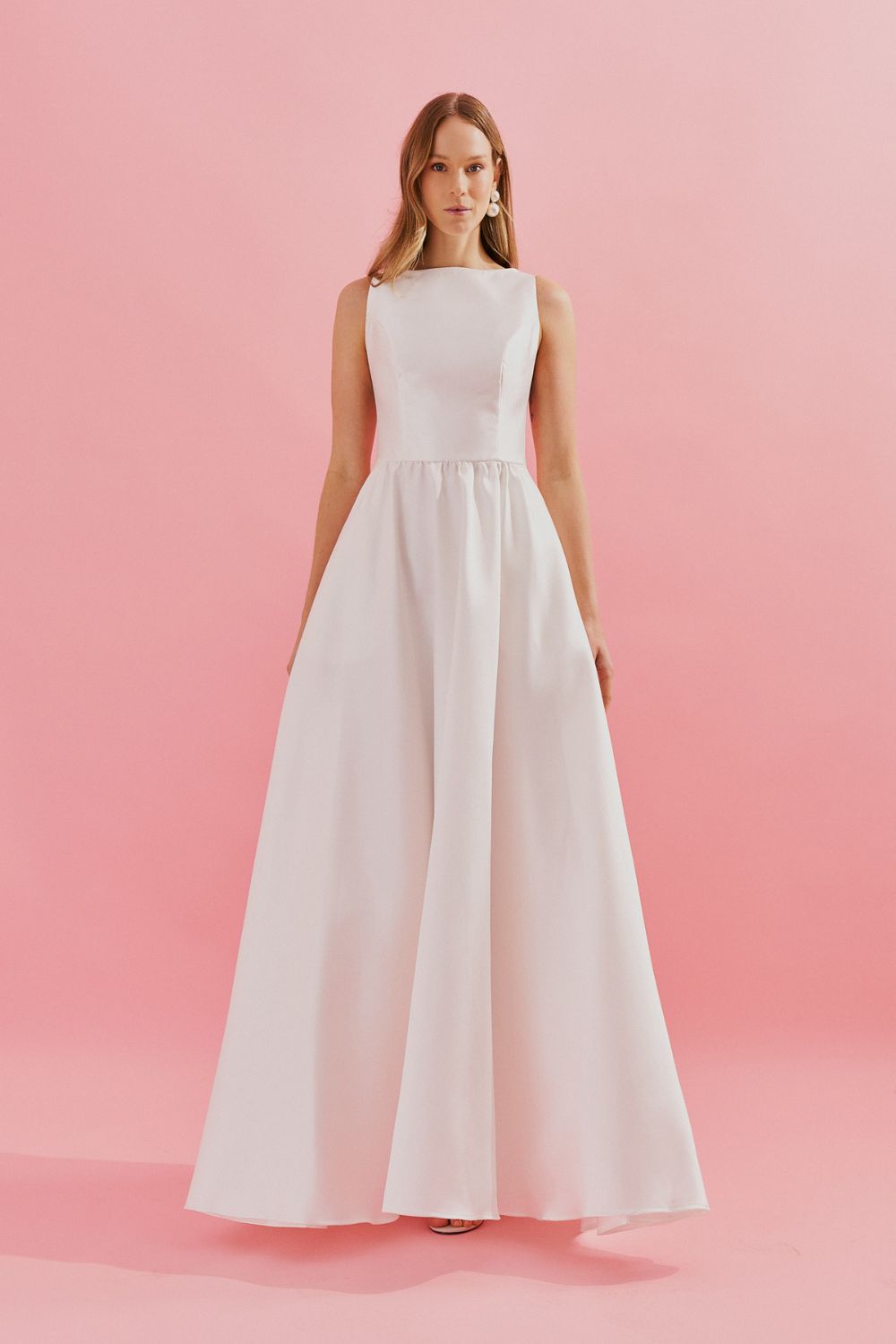 vestido de noiva gola canoa moderno