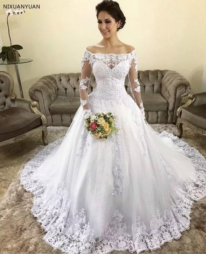 vestido de noiva gola canoa elegante