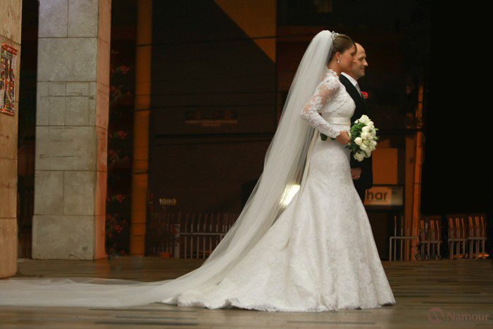 inspiração vestido de noiva longo com rasteira