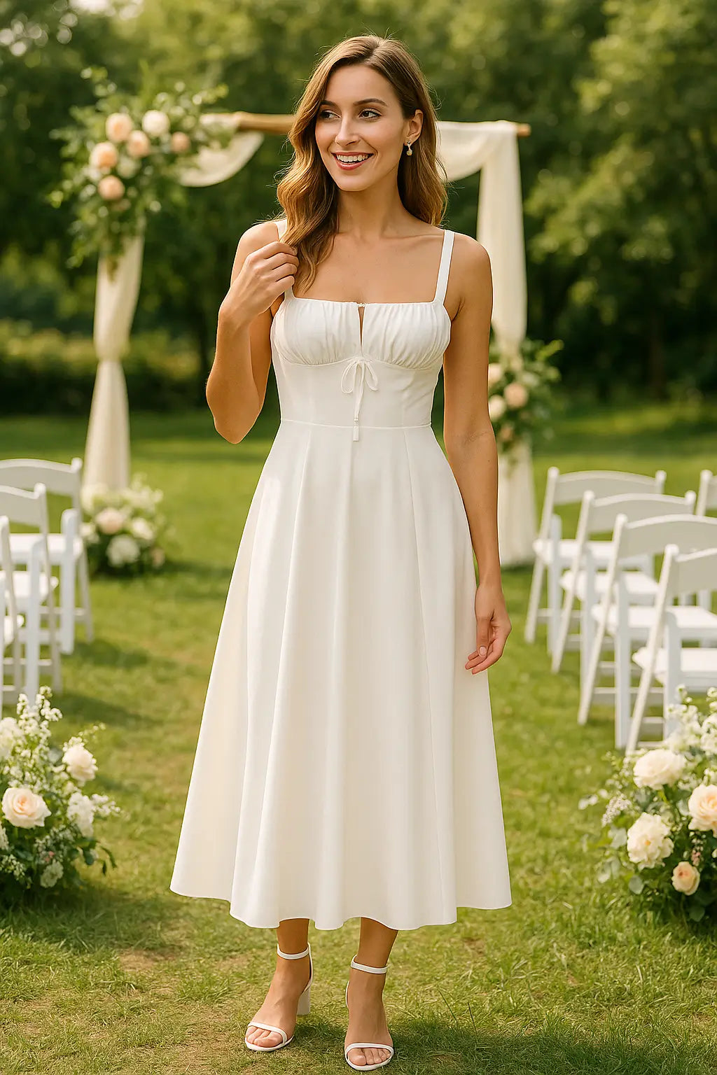 erros ao usar vestido de noiva com rasteira