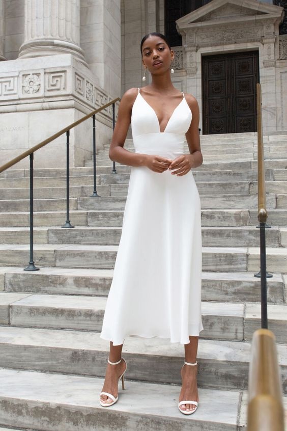 vestido de noiva midi inspiração casamento civil
