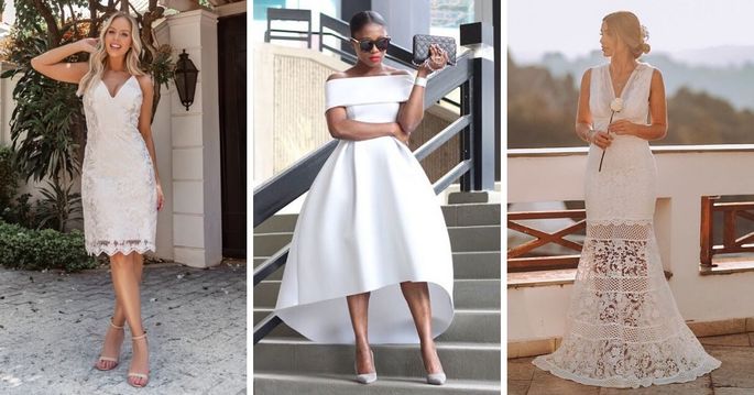 vestido de noiva midi inspiração casamento civil