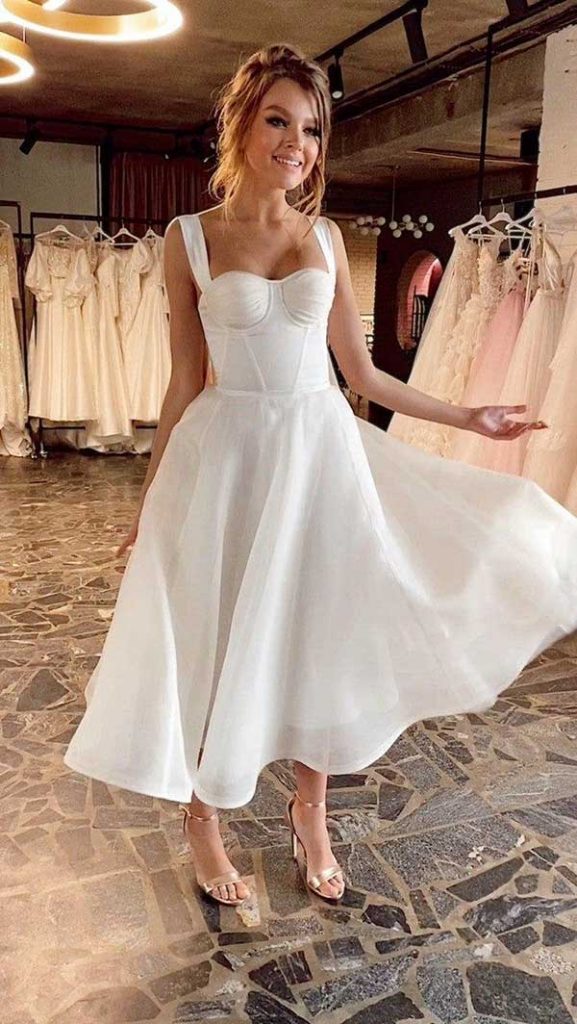 preço vestido de noiva midi com scarpin
