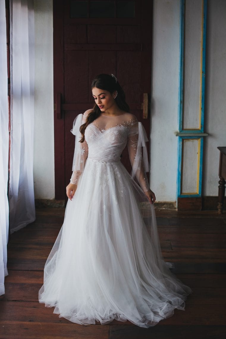 vestido de noiva minimalista chic