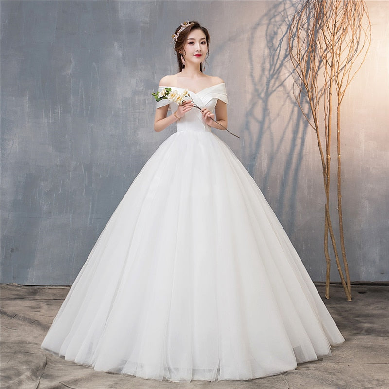 vestido de noiva ombro a ombro renda com cauda