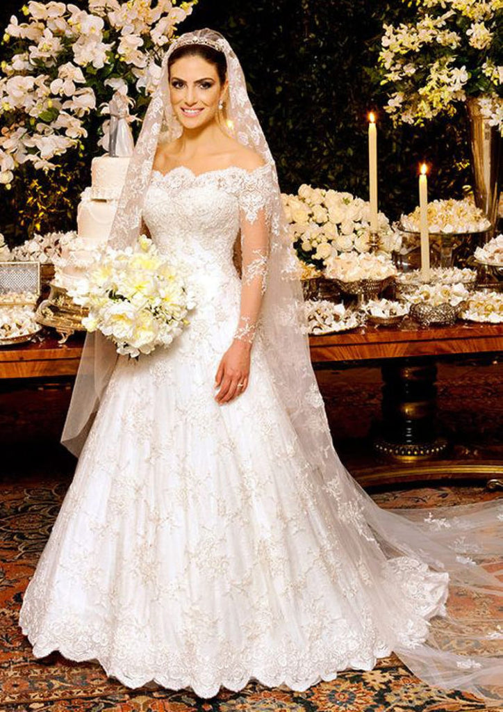 vestido de noiva ombro a ombro renda guipir