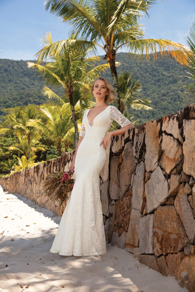 vestido de noiva outono tecido leve