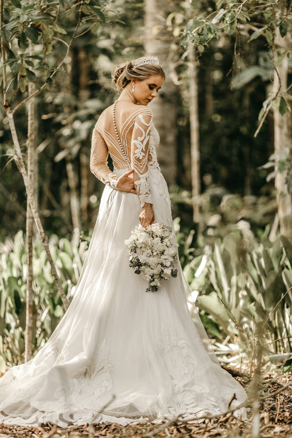 vestido de noiva outono tecido leve