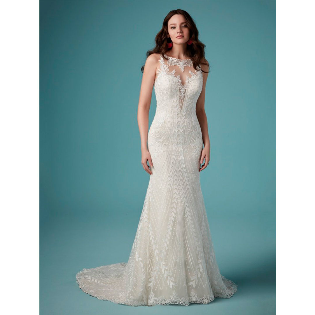 vestido de noiva moderno para quadril largo