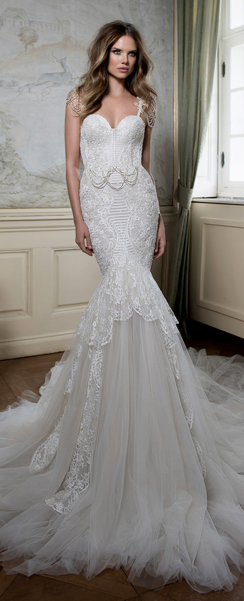 vestido de noiva sereia com manga longa