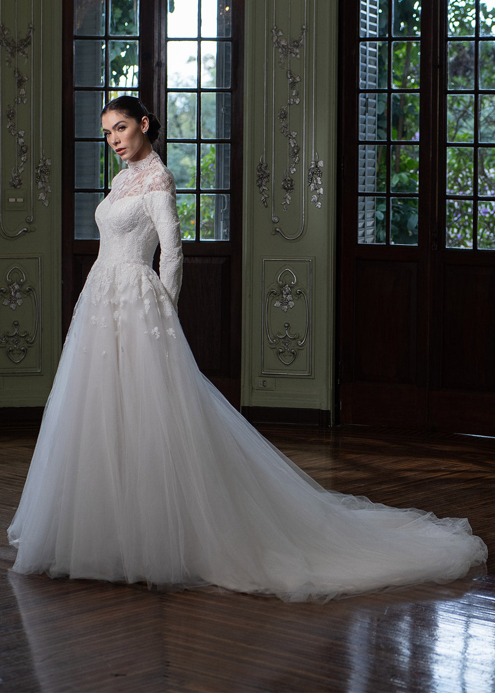 vestido de noiva com bordado de pérolas