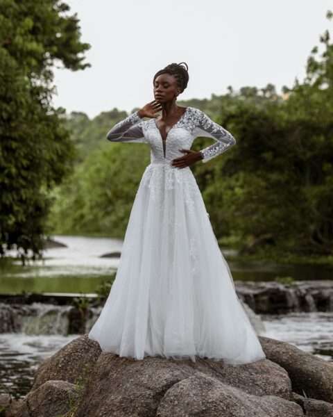 Como escolher o tecido ideal para seu vestido de noiva godê