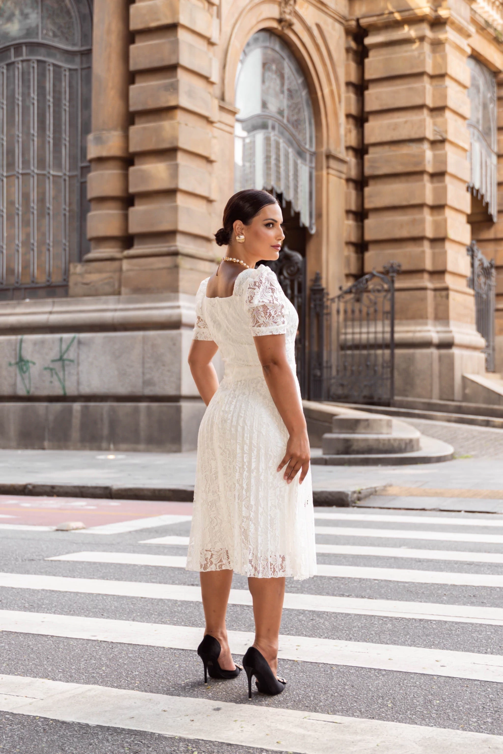vestido de noiva saia plissada crepe
