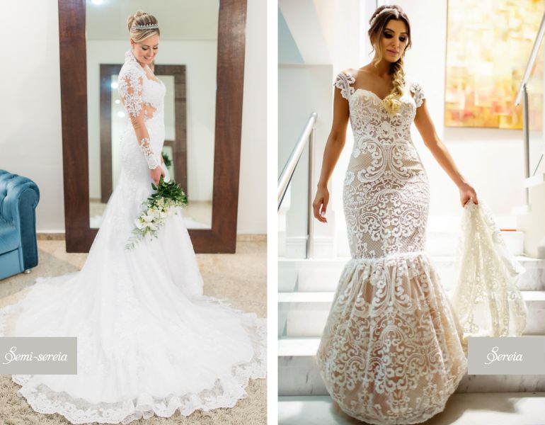 vestido de noiva sereia renda para baixinhas