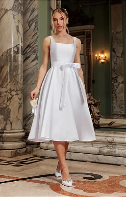 vestido de noiva civil longo fluido