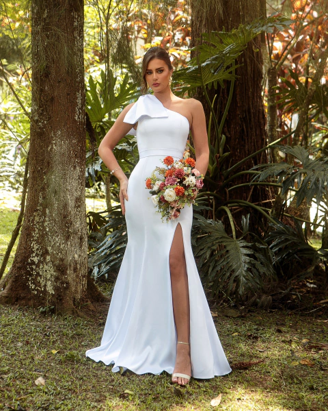 vestido de noiva todo liso