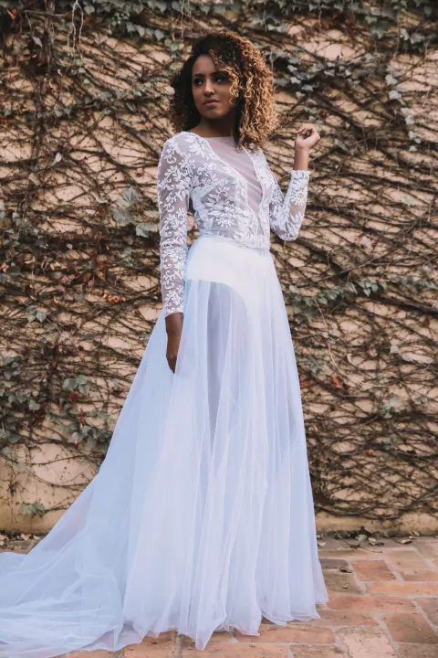 vestido de noiva todo liso