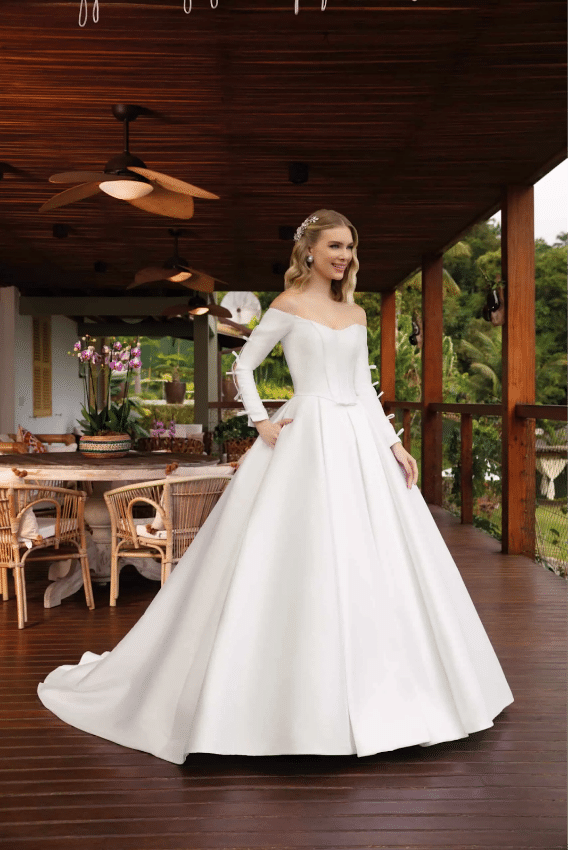 vestido de noiva tricô para casamento na neve