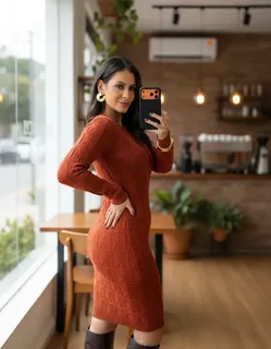 vestido de noiva tricô inverno gola alta