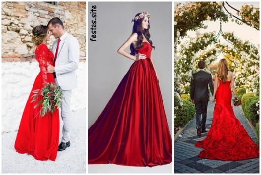 história vestido noiva vermelho