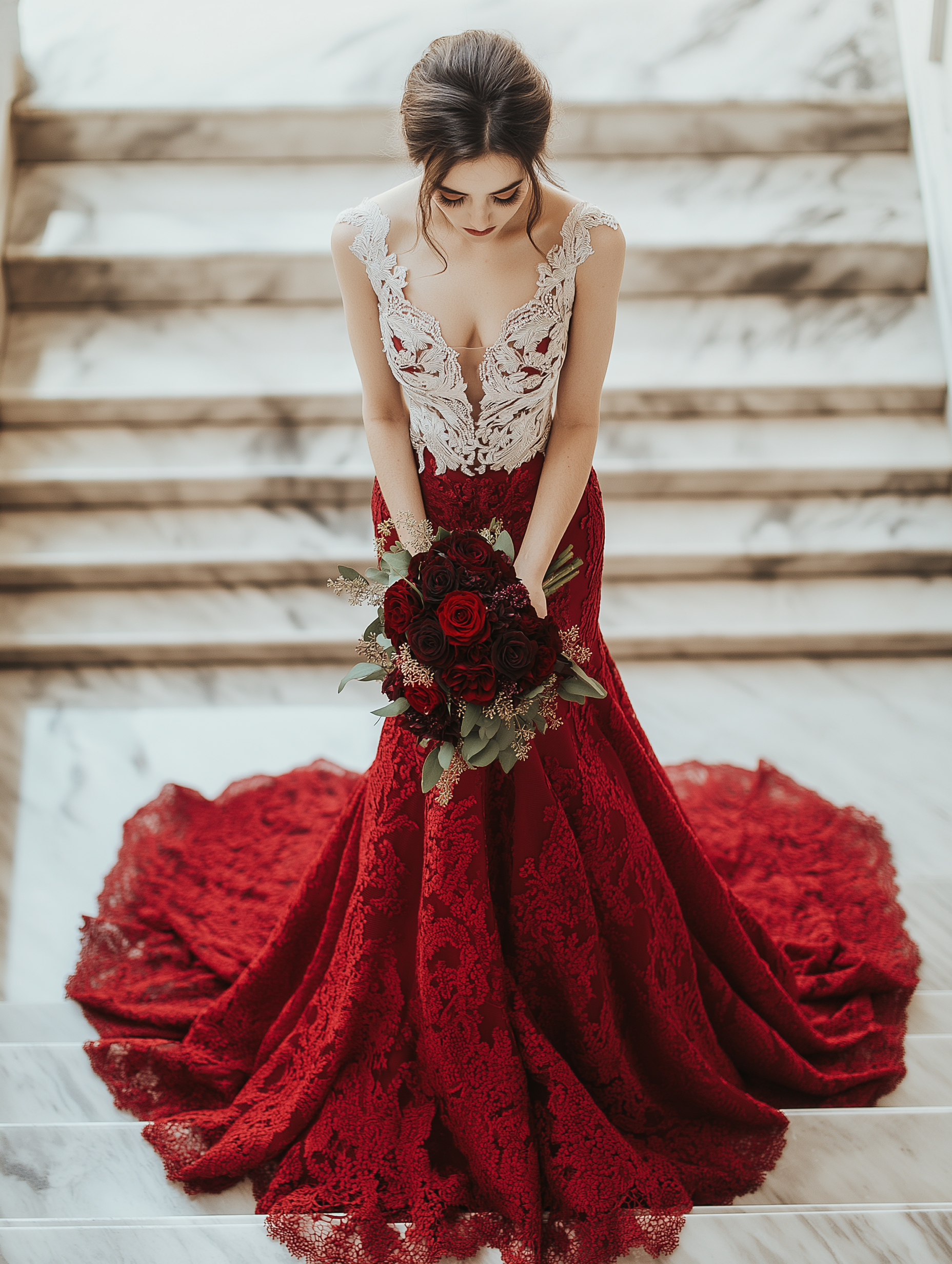 vestido de noiva vermelho ocidente
